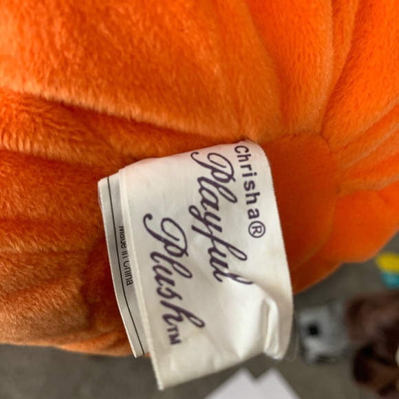 Vintage 1988 Chrisha Playful Plush Jack O Lantern Pumpkin Halloween - Picture 5 of 5